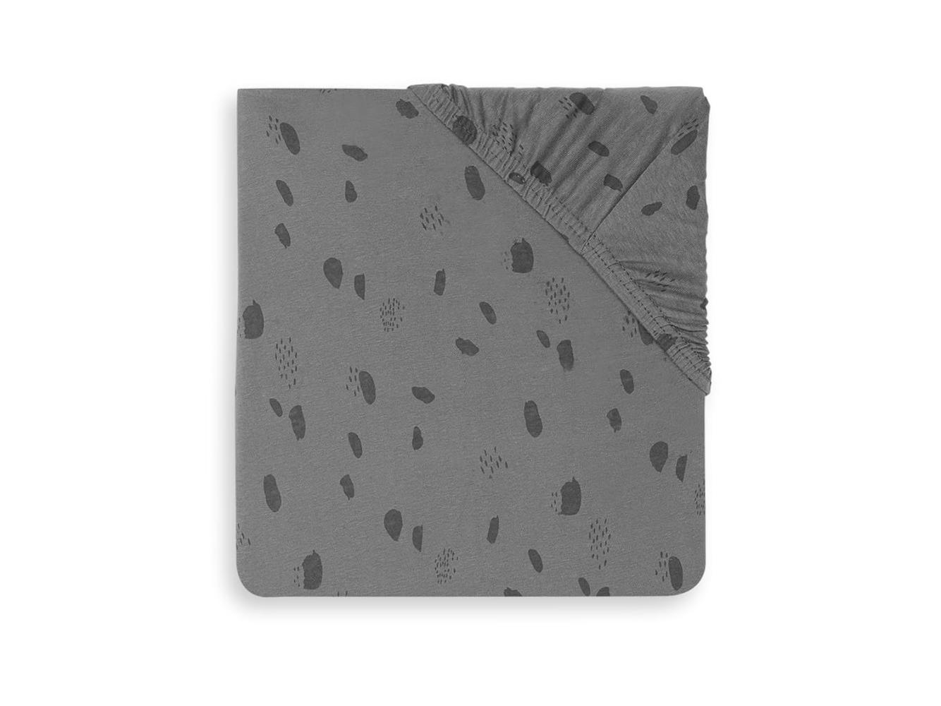 Jollein Spannbettlaken Laufgitter Jersey 75 x 95 cm - Spot - Storm Grey Bild 1