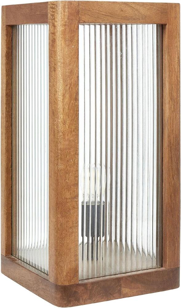 Tischlampe Mango Holz hellbraun 50 cm geometrisch KOLIDAM Bild 1