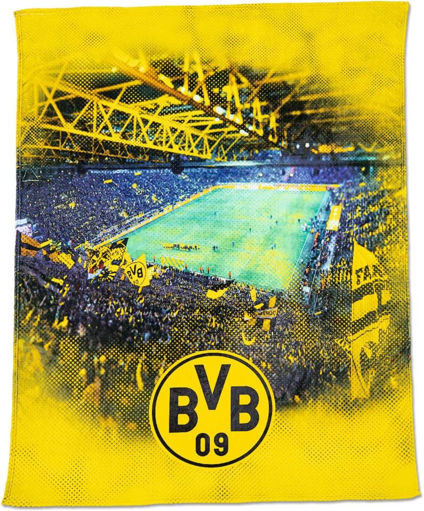 BVB Borussia Dortmund Fleecedecke Stadionprint 150x200cm Bild 1