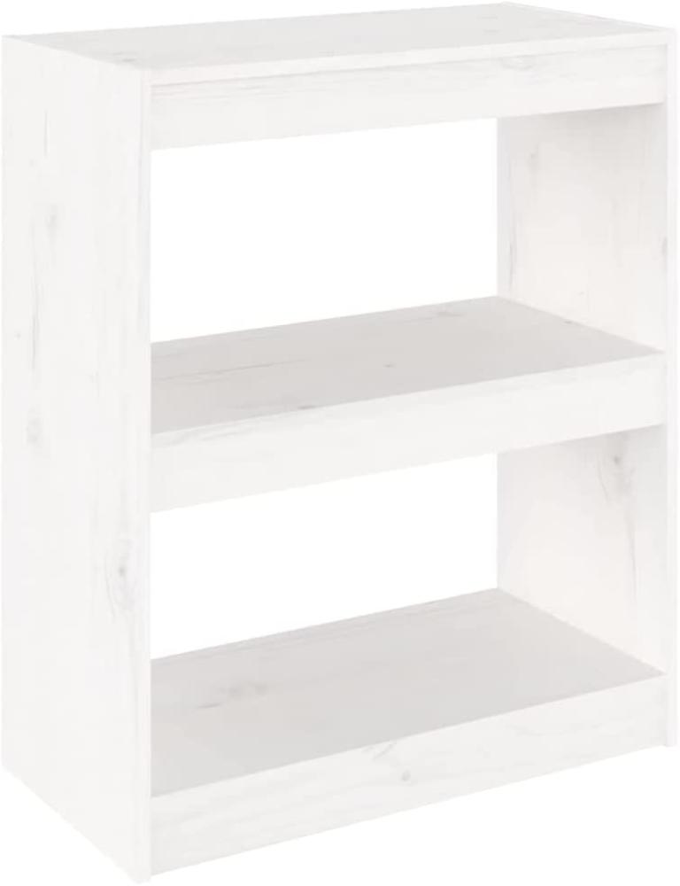 Bücherregal/Raumteiler Weiß 60x30x71,5 cm Massivholz Kiefer Bild 1