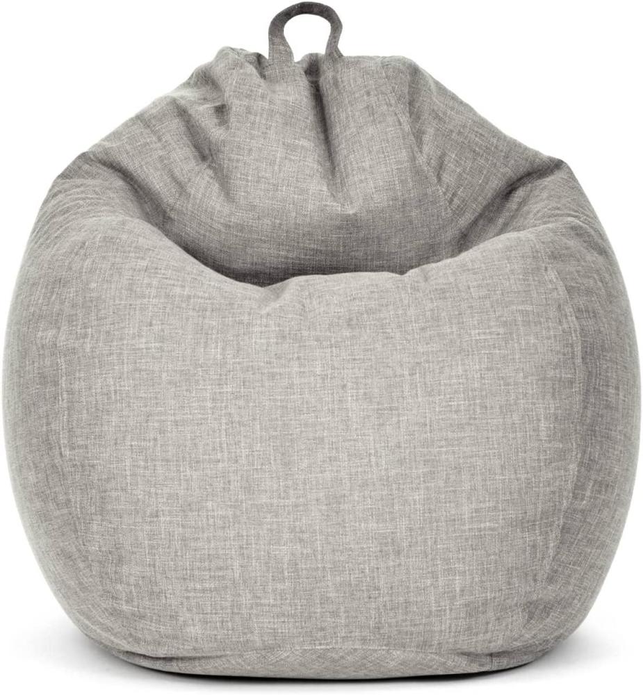 Green Bean© Indoor Sitzsack "Home Linen" mit 200 Liter mit EPS-Perlen Füllung - Bodenkissen Liegekissen Sitzkissen Lounge Silber Grau Bild 1