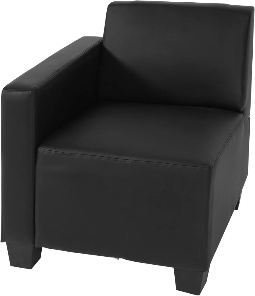 Modular Seitenteil links, Sessel mit Armlehne Lyon, Kunstleder ~ schwarz Bild 1
