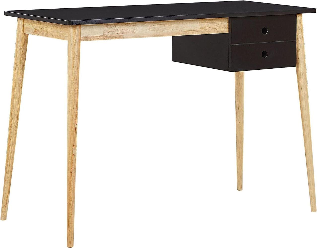 Schreibtisch schwarz / heller Holzfarbton 106 x 48 cm EBEME Bild 1