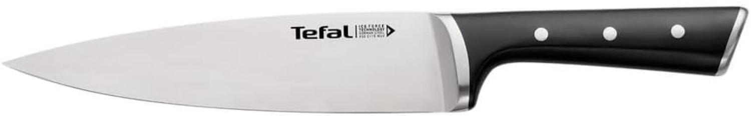 Tefal Ice Force Kochmesser K23202 | 20 cm Klinge | Korrosionsschutz | Handschutz | Edelstahl/Schwarz Bild 1