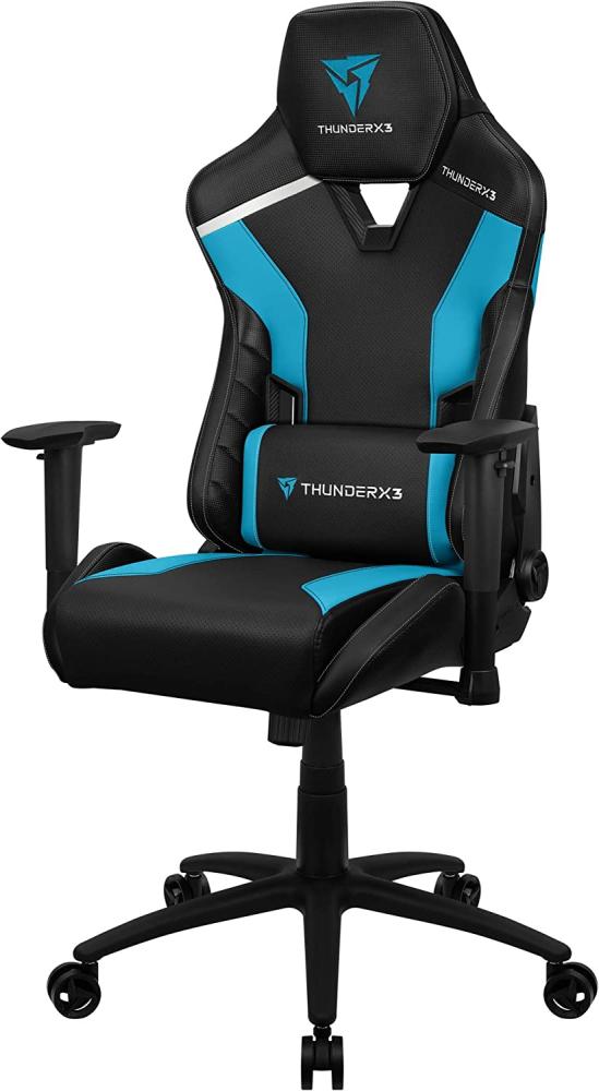ThunderX3 TC3BB, Ergonomischer Gaming-Stuhl, gepolsterte Sitzkissen, Air Tech, blau, Large Bild 1