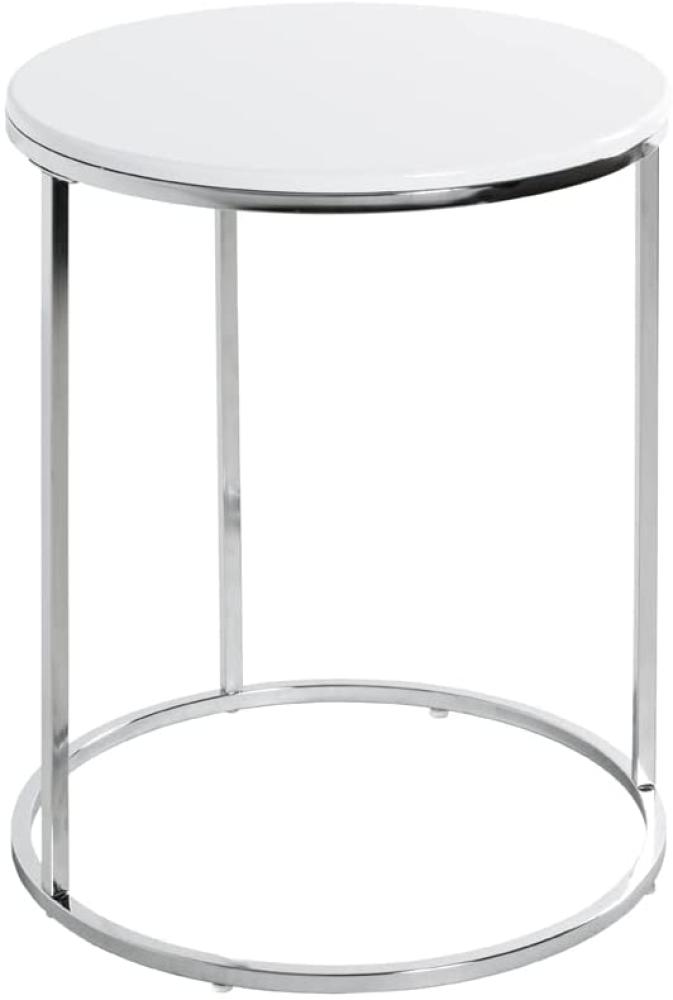 HAKU Möbel Beistelltisch, Metall, Chrom-weiß, T B 40 x H 50 cm Bild 1