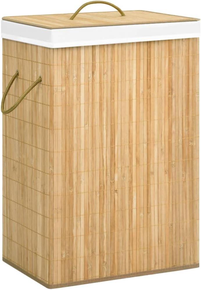vidaXL Bambus-Wäschekorb mit 2 Fächern 72 L Bild 1
