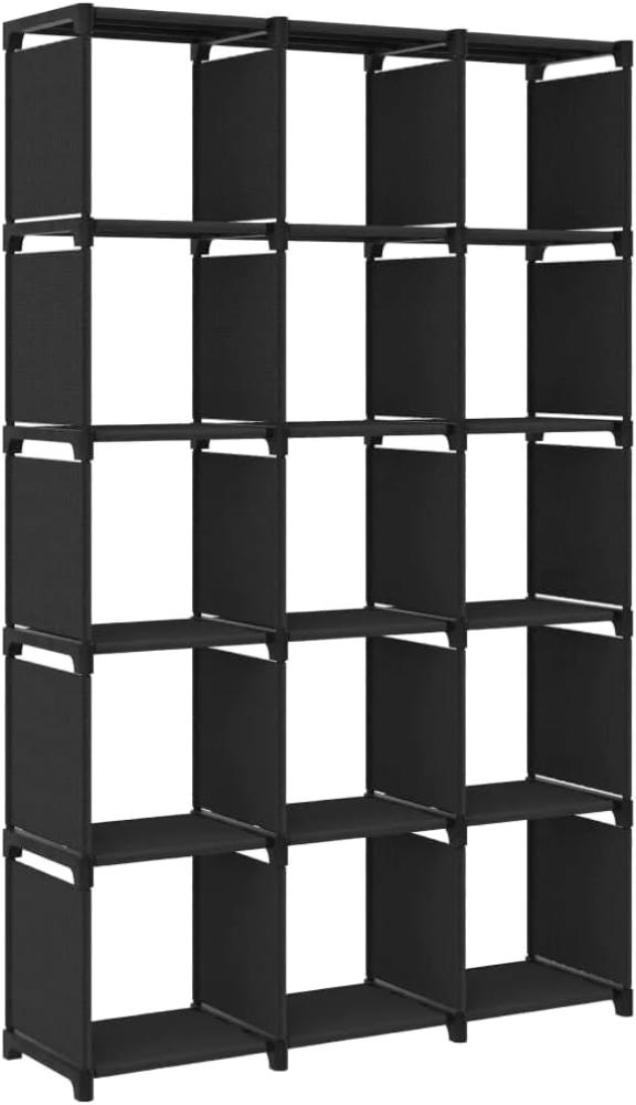 Würfel-Regal 15 Fächer Schwarz 103x30x175,5 cm Stoff Bild 1