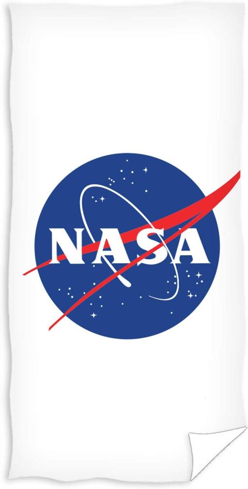strandhandtuch NASA 140 x 70 cm Polyester weiß/blau Bild 1