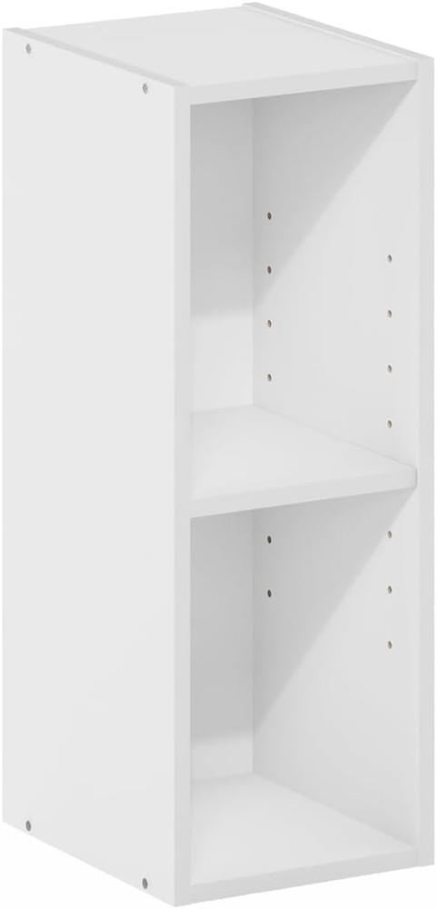 Furinno Fulda 2-stufiges, platzsparendes Aufbewahrungsregal, Bücherregal, 20 cm Breite, Weiß Bild 1