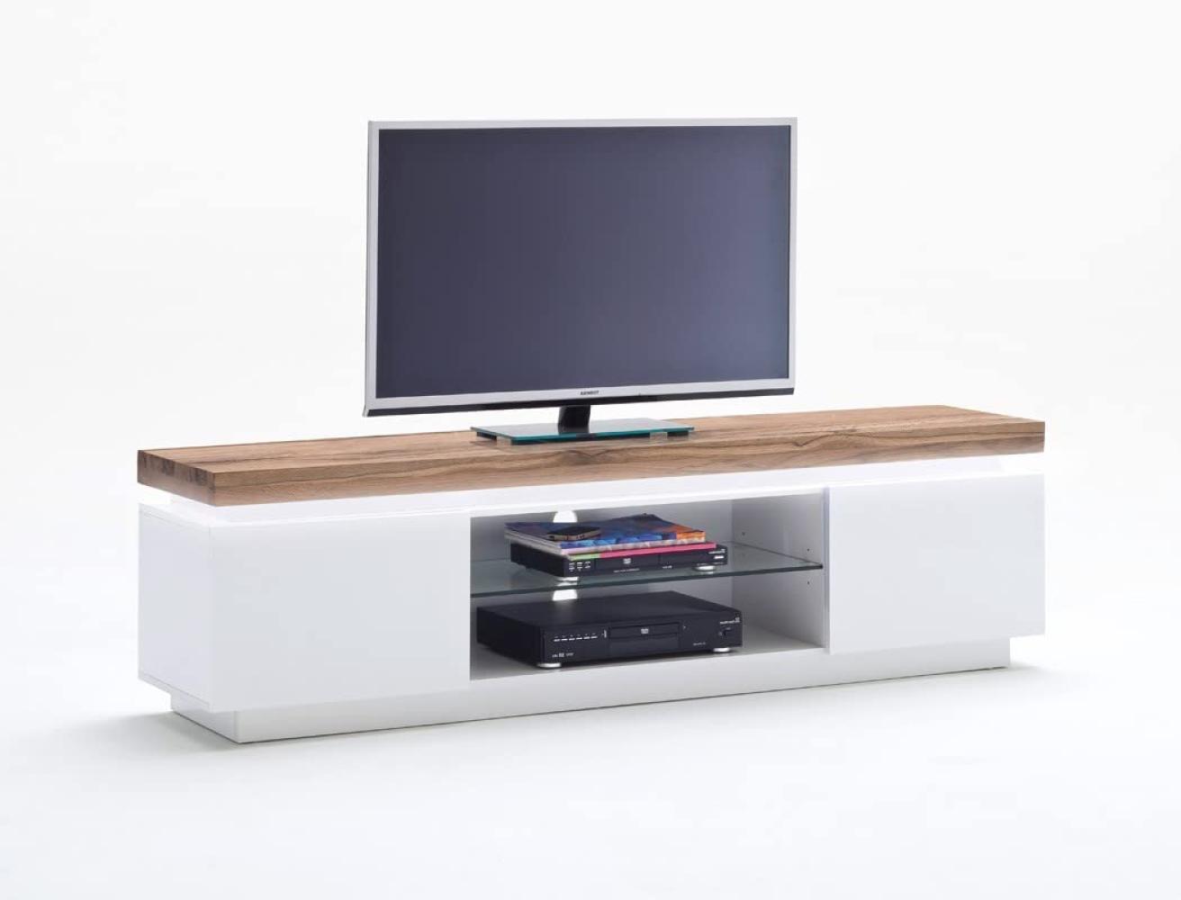 Lowboard Rosita 175x49x40 cm weiß Asteiche TV-Board LED Beleuchtung Bild 1