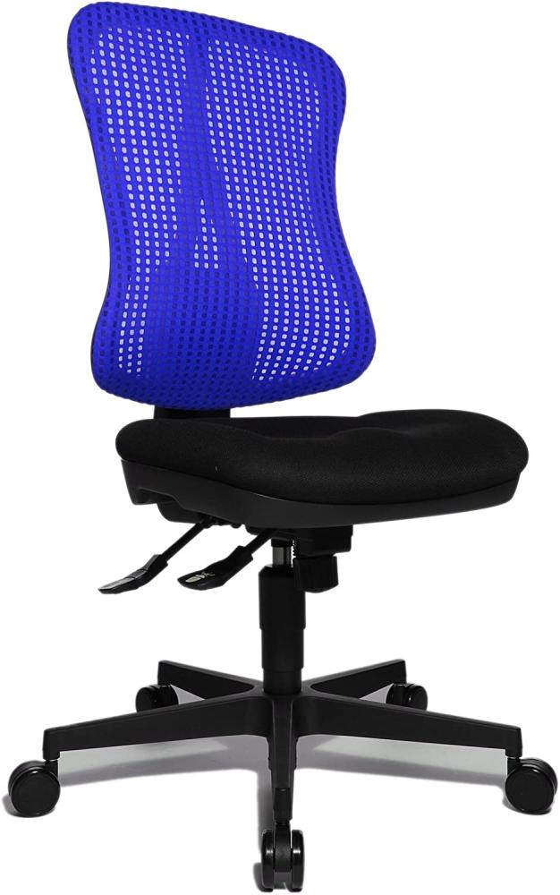 Topstar Head Point SY ergonomischer Bürostuhl, Schreibtischstuhl, Muldensitz (höhenverstellbar), Stoffbezug royalblau / schwarz, 70 x 47 x 113 cm Bild 1