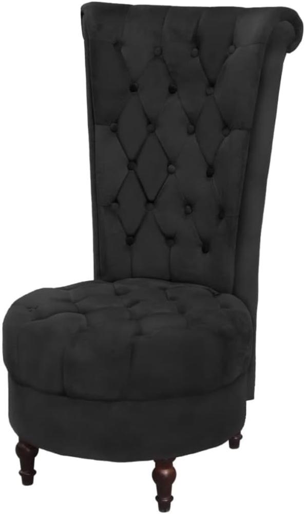 vidaXL Sessel mit hoher Lehne Schwarz Stoff Bild 1