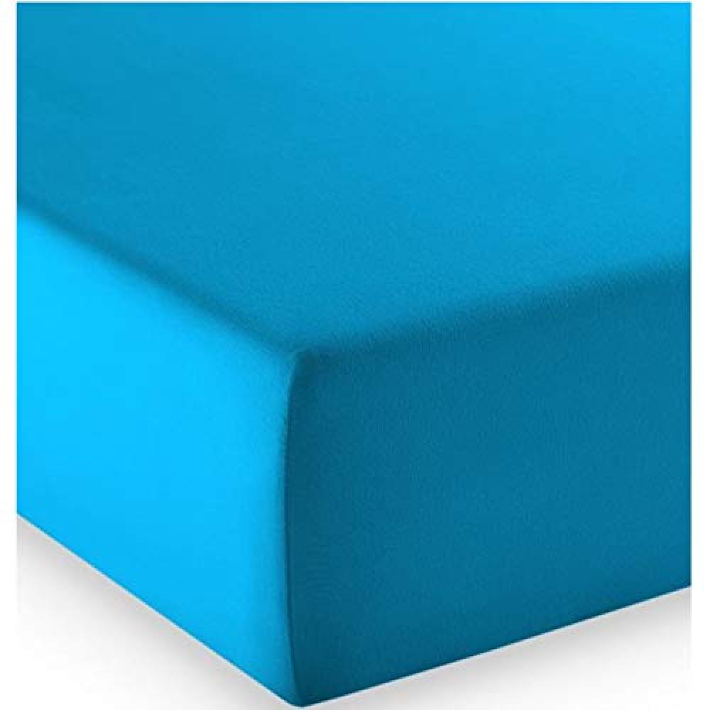 fleuresse Mako-Jersey-Spannlaken Comfort Farbe meeresblau 6072 Größe: 150x200 cm Bild 1