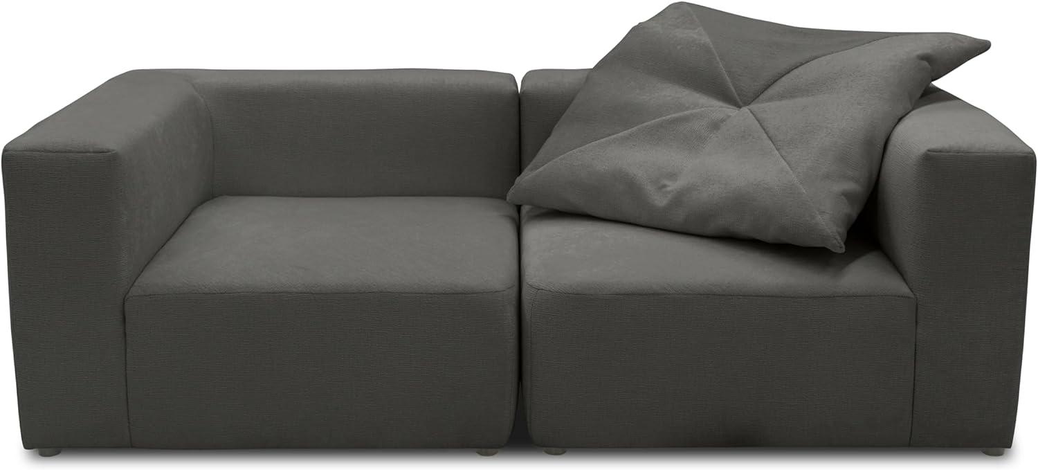 DOMO. Collection Modulsofa Adrian, 2 Sitzer aus Zwei Polsterecken, 2 Couch, Sofa, Modul, 216 cm in dunkelgrau Bild 1