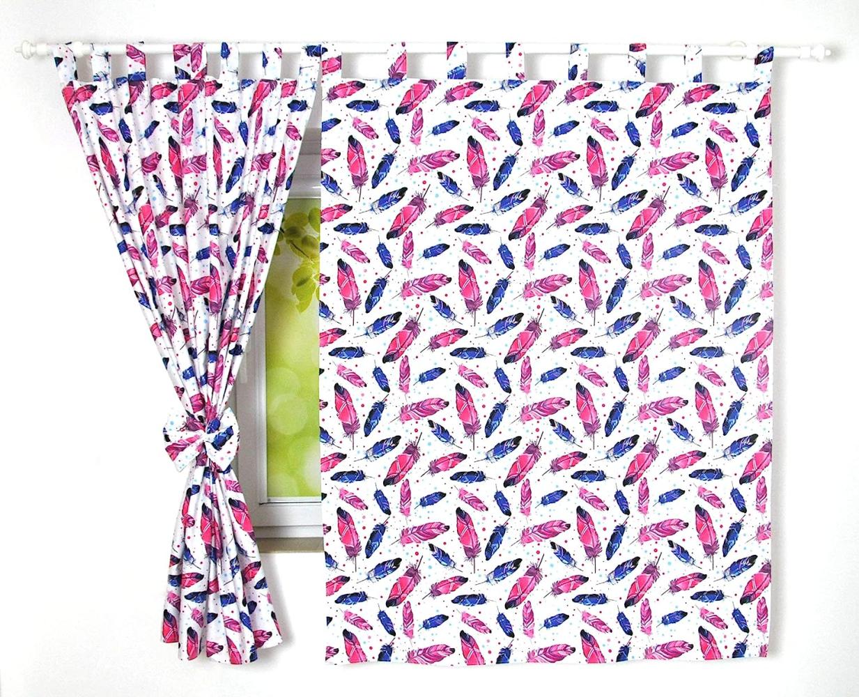 BabyLux 'Feder' Vorhänge mit Schlaufen, pink Bild 1