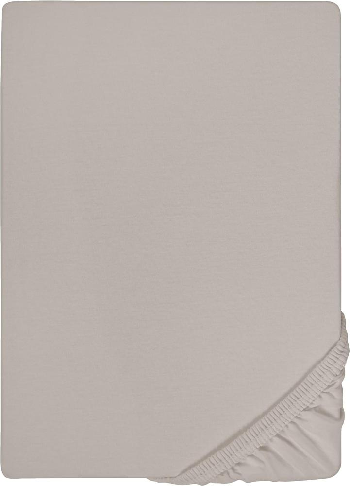 Biberna Jersey Elasthan Topper Spannbettlaken 90x190 cm - 100x220 cm Sturmgrau Bild 1