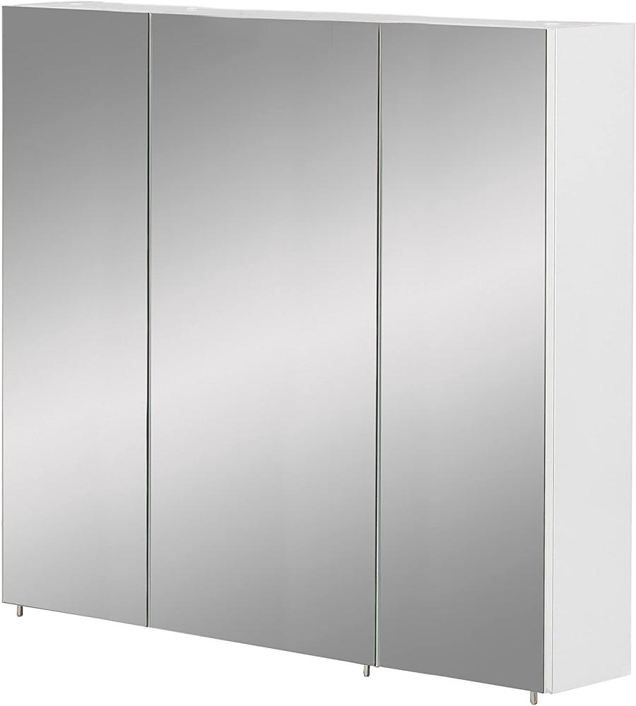 Schildmeyer Basic Spiegelschrank ohne Beleuchtung, melaminharzbeschichtete Spanplatte, weiß Glanz, 90 cm Bild 1