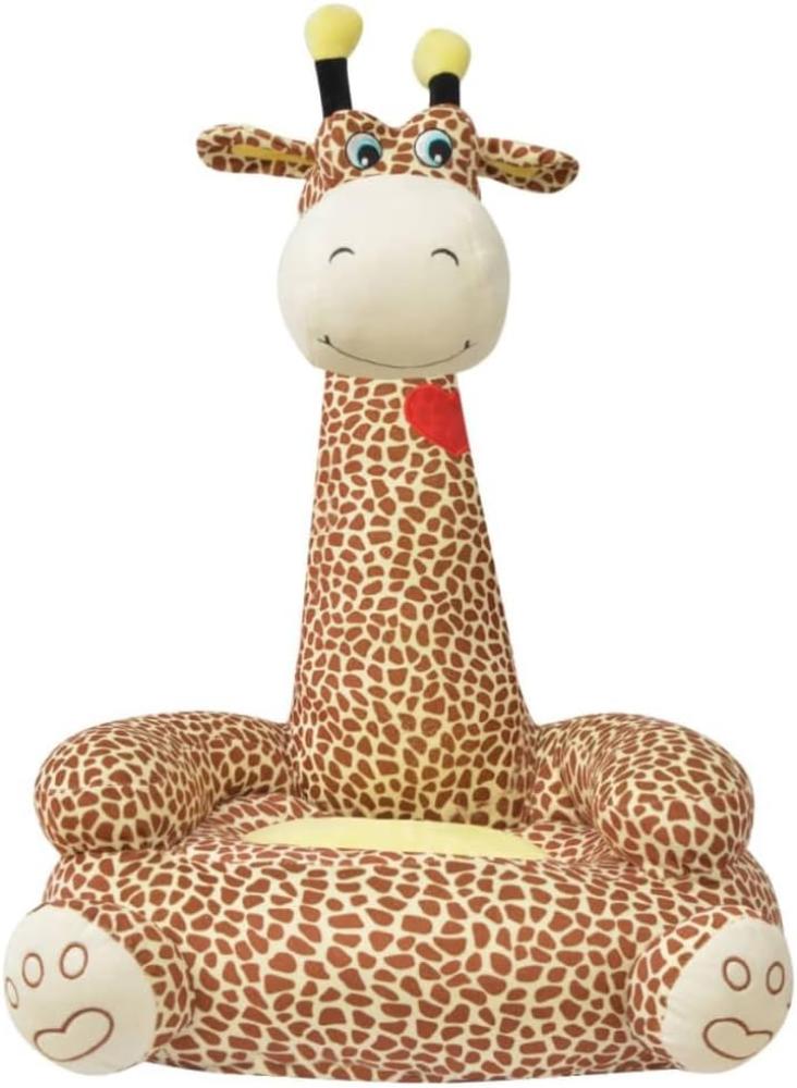 Plüsch-Kindersessel Giraffe Braun Bild 1