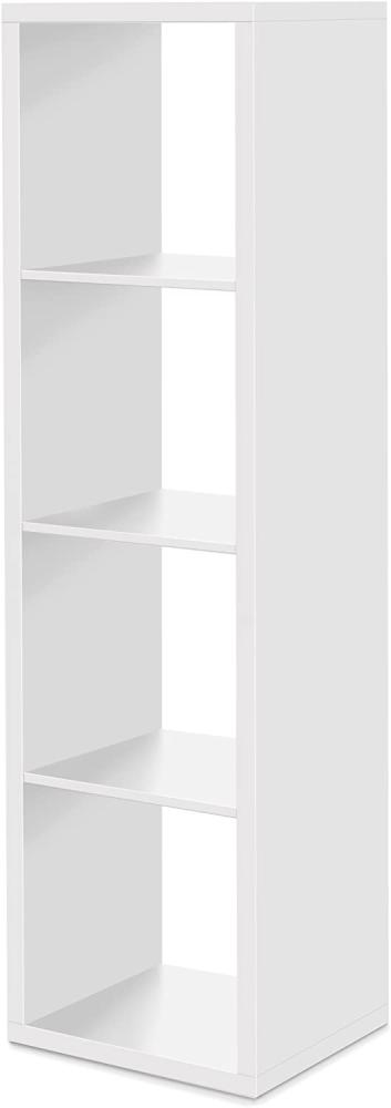 Finori 'Max' Regal, Bücherregal, weiß, mit 4 Fächern, ca. 141 cm Bild 1