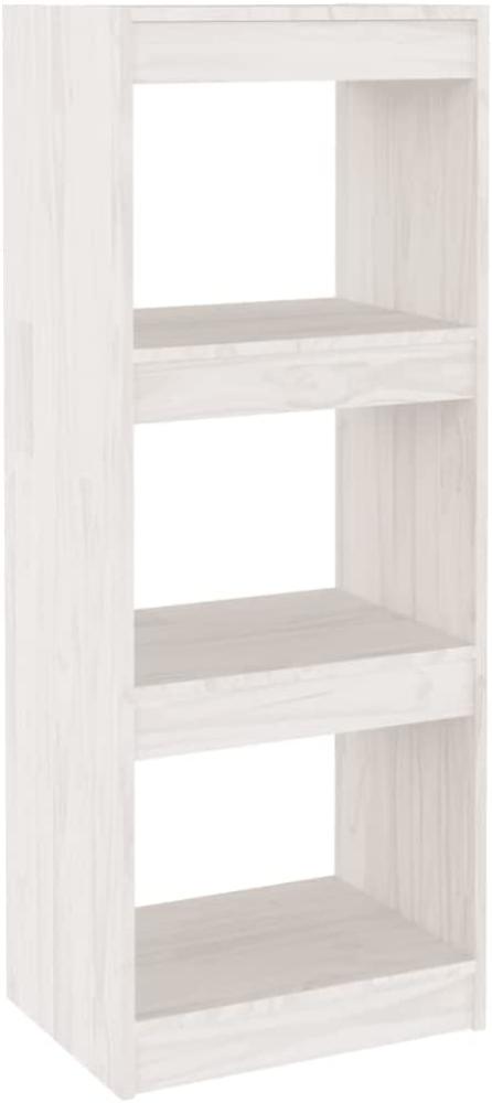 Bücherregal/Raumteiler Weiß 40x30x103,5 cm Massivholz Kiefer Bild 1
