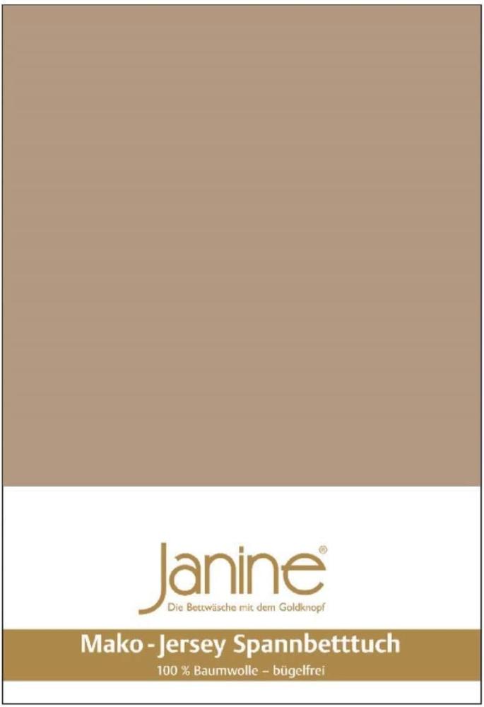 Janine Mako Jersey Spannbetttuch Bettlaken 180 - 200 x 200 cm OVP 5007 37 nougat Bild 1
