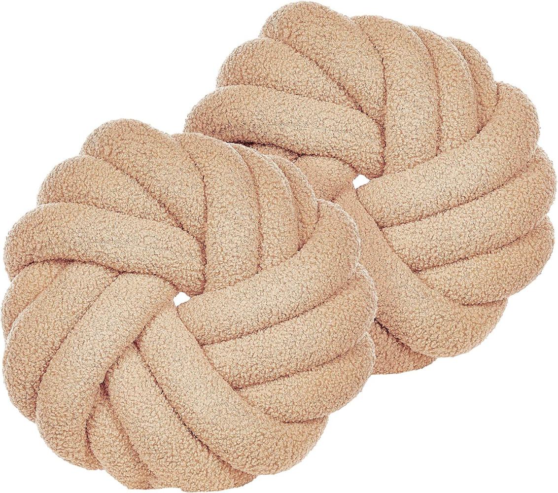 Kissen 2er Set Bouclé Sandbeige AKOLA 31 x 31 cm Bild 1