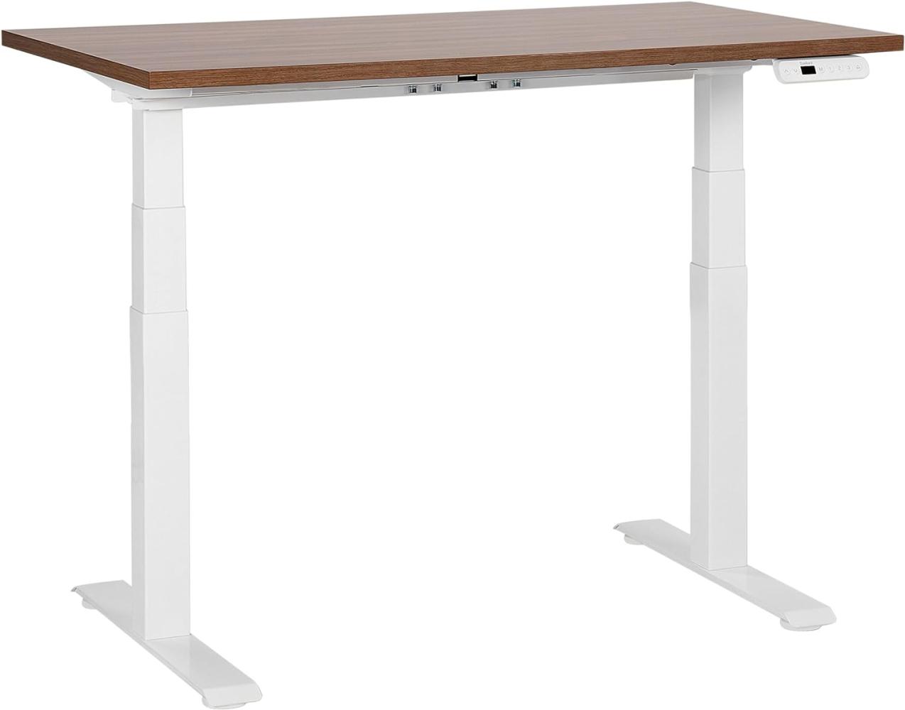 Schreibtisch braun weiß 120 x 72 cm elektrisch höhenverstellbar DESTINES Bild 1