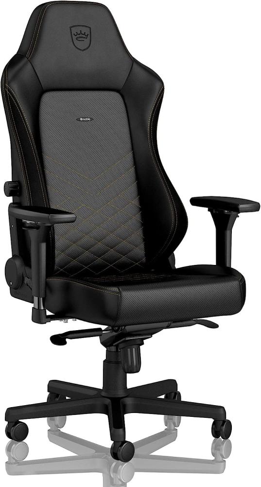 noblechairs HERO Gaming Chair - Black/Gold Gaming Stuhl - Schwarz / Gold - PU-Leder - Bis zu 150 kg Bild 1