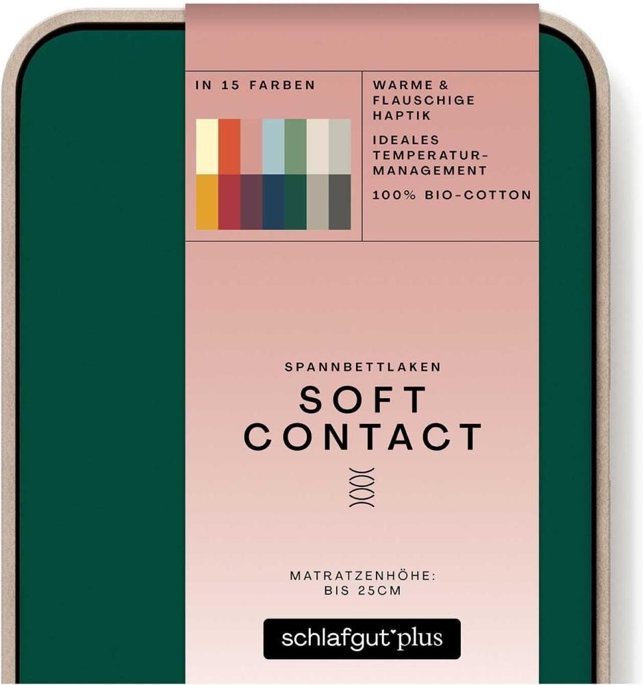 Schlafgut Jersey Spannbetttuch Soft Contact | 140x200 - 160x200 cm | green-deep Bild 1