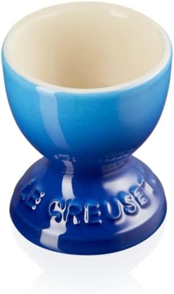 Le Creuset Steinzeug Eierbecher mit Stand-Fuß, Spülmaschinenfest, 9 g, 5.3 x 5.3 x 5.9 cm, Azure Bild 1