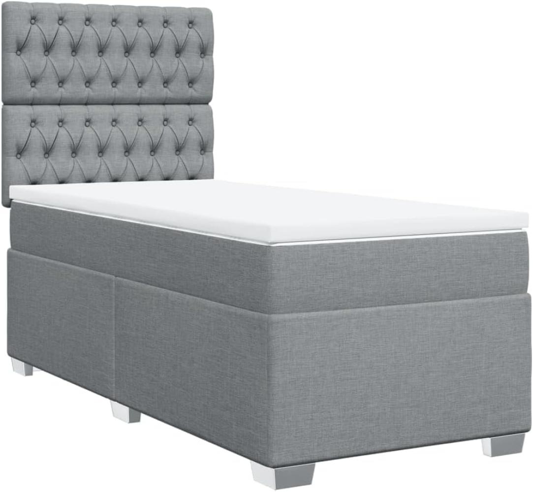 Boxspringbett mit Matratze Hellgrau 100x200 cm Stoff 3292706 Bild 1