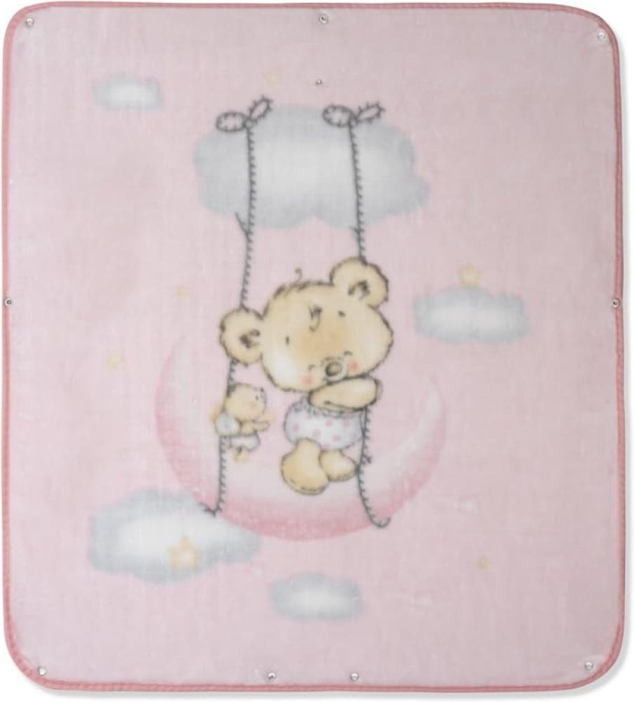 Neugeborenen- Babyschlafsack 3-In-1-Wickeldecke mit Kapuze - "Osito Nube rosa" · Kleinkind Warmer Dicker Kinderwagen-Schlafsack Weiche Strickdecke· 80x90 cm · INTERBABY Bild 1