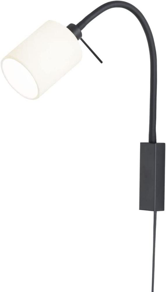 2in1 Wandleuchte & Bettleuchte mit LED - Schwanenhalslampe Leinen Weiß Bild 1