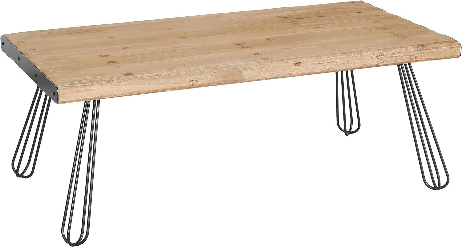 Couchtisch HWC-L73, Tisch Wohnzimmertisch, Industrial Massiv-Holz MVG-zertifiziert 120x60cm, natur Bild 1
