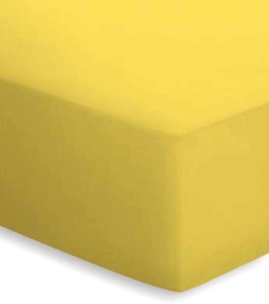 Schlafgut Basic Jersey Spannbettlaken | 180x200 - 200x200 cm | gelb Bild 1