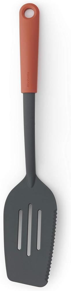Brabantia Pfannenwender Profile, Silikon, Kochutensil, Küchenhelfer, Kochbesteck, Stahl, Matt Steel, 29 cm, 100390 Bild 1
