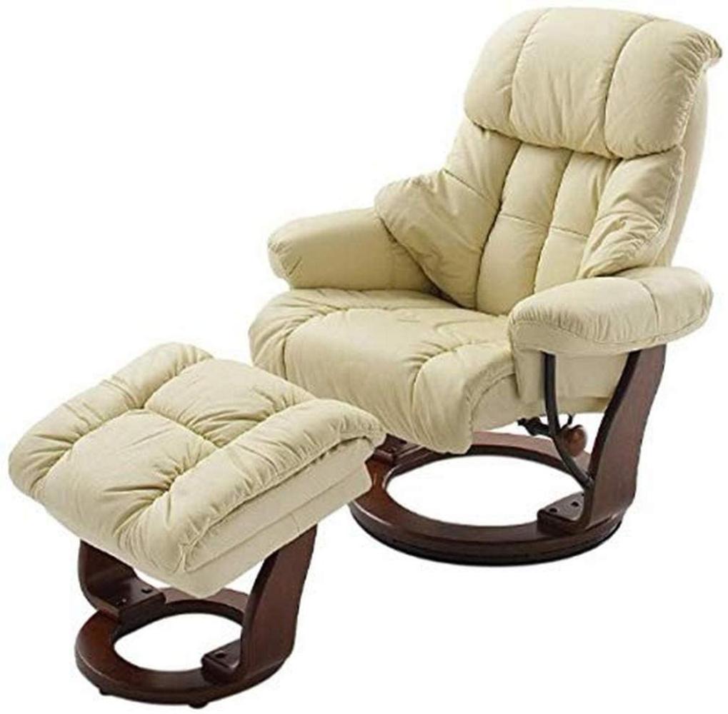 Relax-Sessel mit Hocker CALGARY, creme/walnussfarben Bild 1
