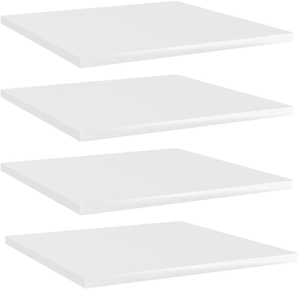 vidaXL Bücherregal-Bretter 4 Stk. Hochglanz-Weiß 40x40x1,5 cm Bild 1