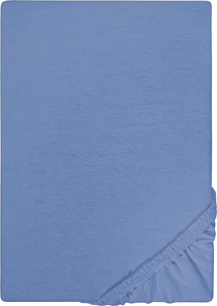 Castell Jersey-Stretch Spannbettlaken 140x200 cm - 160x200 cm Ozeanblau Bild 1