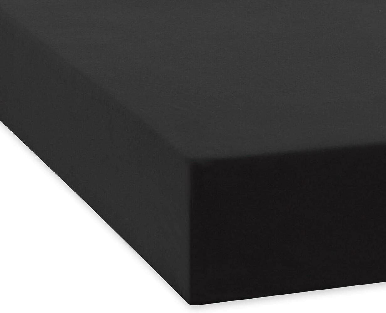 Traumschlaf Feinbiber Spannbettlaken | 180x200 - 200x200 cm | schwarz Bild 1