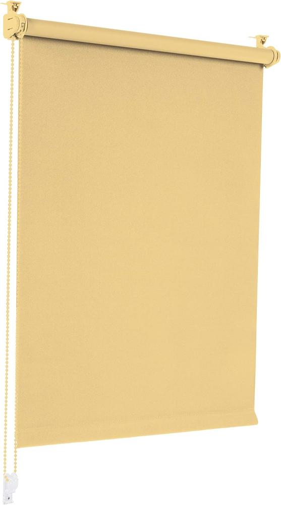 Verdunkelungsrollo Klemmfix ohne Bohren 80cm x 210cm Beige Verdunklungsrollo Fensterrollo Rollo Seitenzugrollo Klemmrollo für Fenster & Tür Bild 1