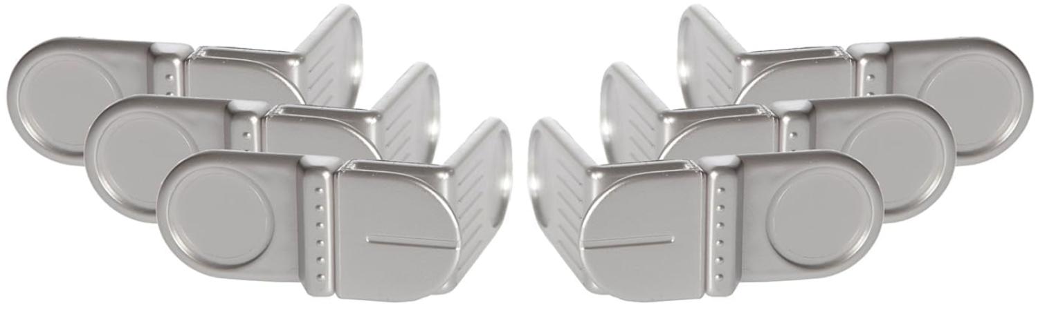 Dreambaby Style F1106 Winkel-Verschluss Schubladensicherung Schranksicherung Kindersicherung zum Kleben, silber Bild 1