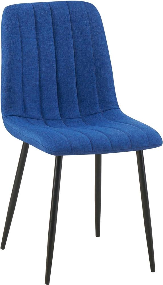 Stuhl Dijon Stoff blau Bild 1