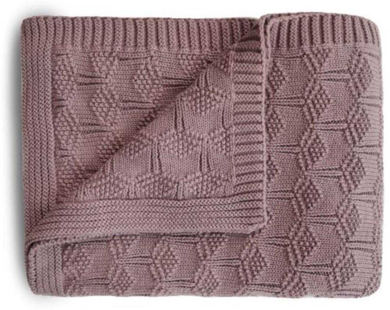 mushie Gestrickte Decke für Baby & Kinder | Decke auf 80x100 cm & 100% Bio-Baumwolle | Vielseitig & Perfekt für jedes Wetter (Honeycomb Desert Rose) Bild 1