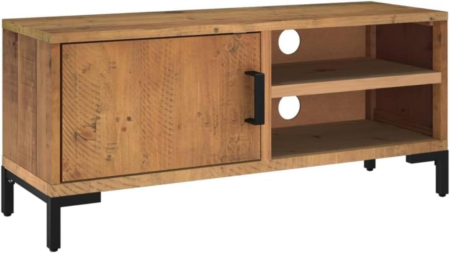 vidaXL TV-Schrank Braun 90x30x40 cm Massivholz Kiefer Recycelt Bild 1