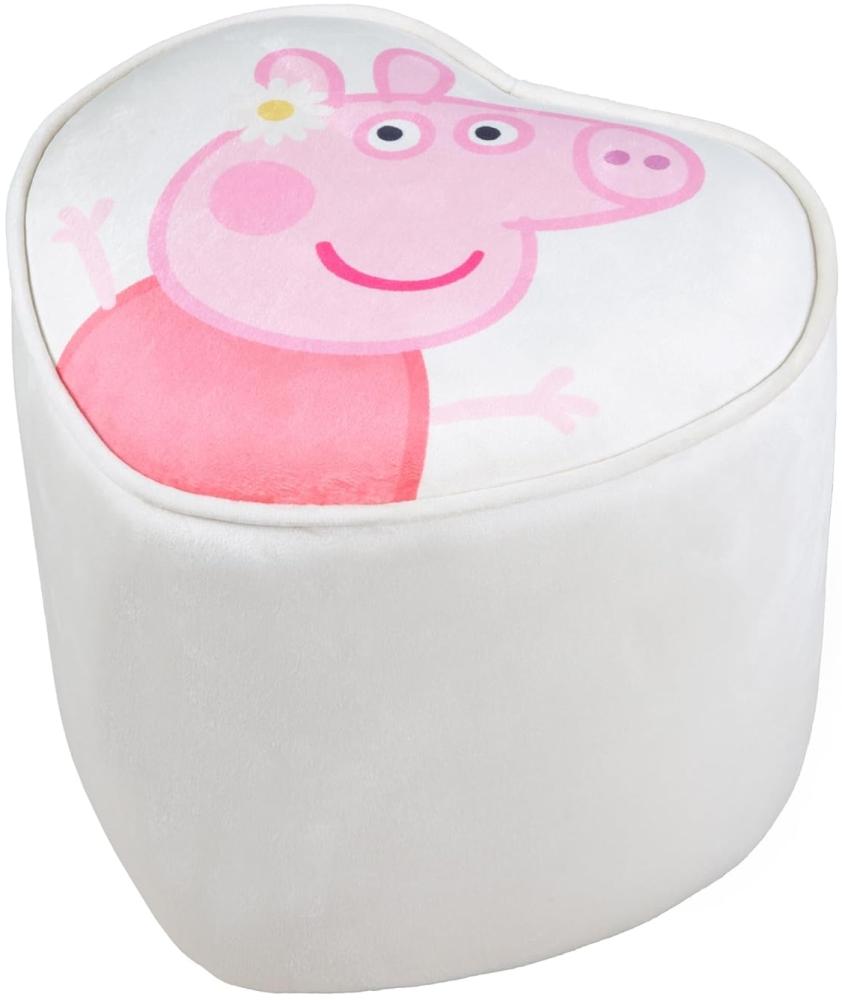 roba Kinderhocker im Peppa Pig Design - Hocker für Mädchen & Jungen ab 18 Monaten - Belastbar bis 60 kg - Polsterhocker in Herzform - Beige Bild 1