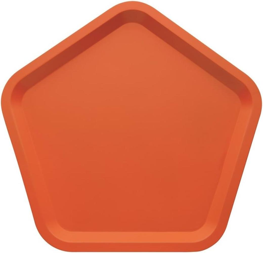 Alessi MC05 O ''Territoire intime'' Tablett fünfeckig aus Stahl lackiert Orange Bild 1