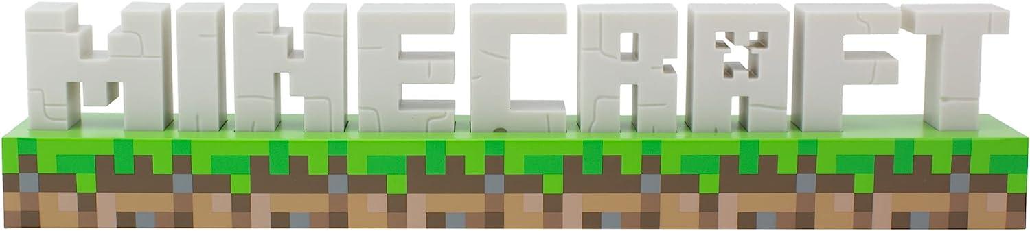 Paladone Minecraft Logo Licht - Batterie oder USB-betrieben - 2 Lichtmodi - Offiziell lizenzierte Ware, mehrfarbig Bild 1