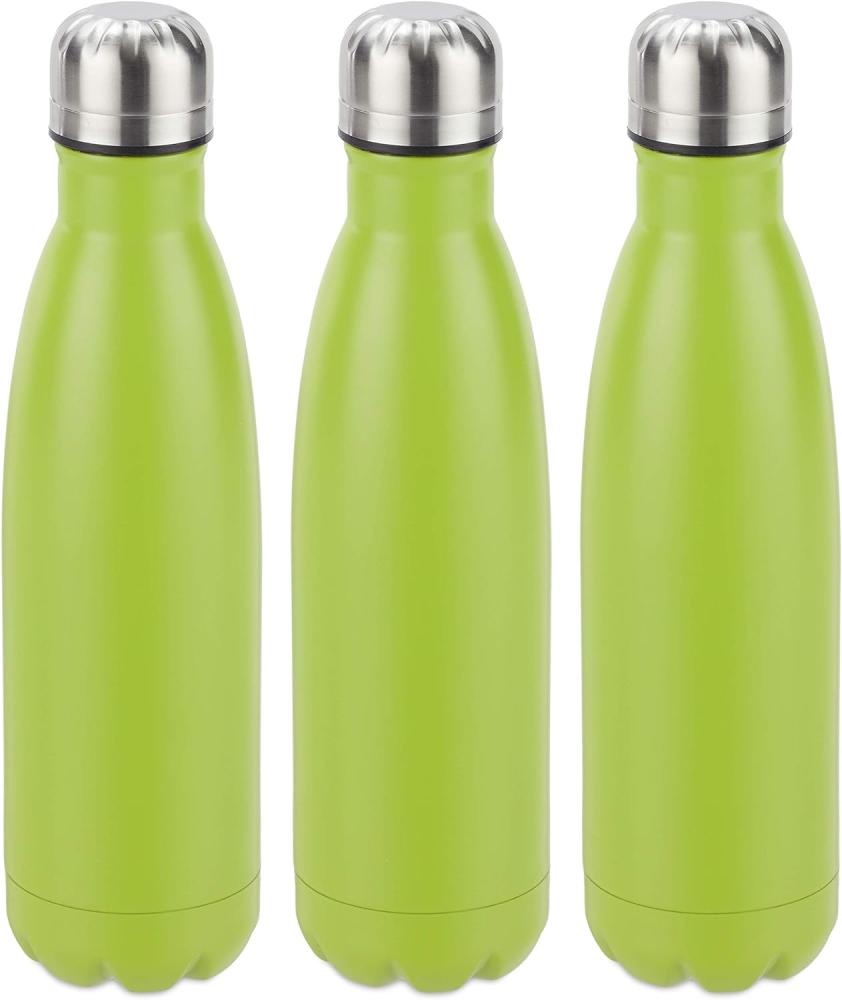 3 x Trinkflasche Edelstahl grün 10028151 Bild 1